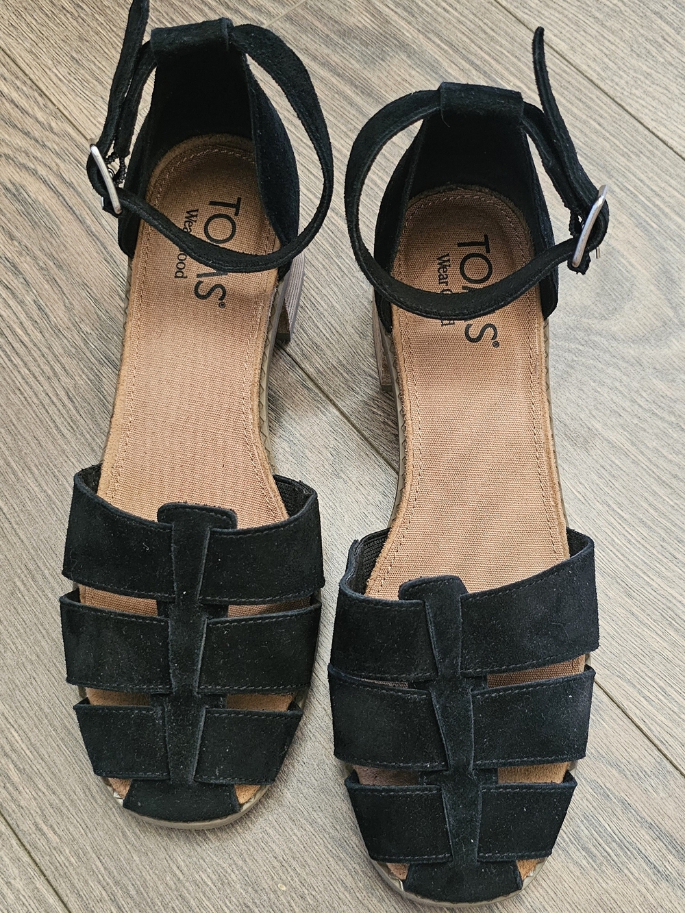TOMS Jaclyn Suede Block Heel Fisherman Pumps Sandals